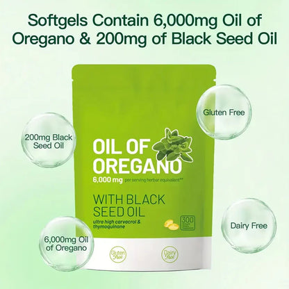OregaForce™ Premium Oil of Oregano + Black Seed Oil - 300 softgels
